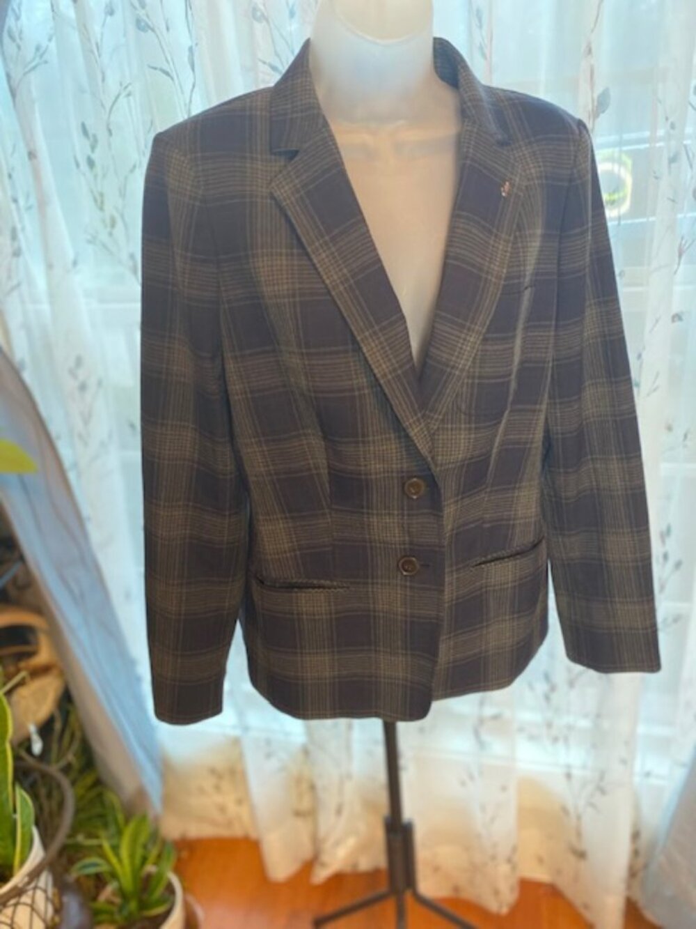 Tommy Hilfiger Women's Plaid Blazer Jacket – Size 10